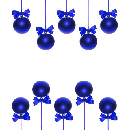 Christmas bauble with ribbon bow on white background. Studio shotの写真素材
