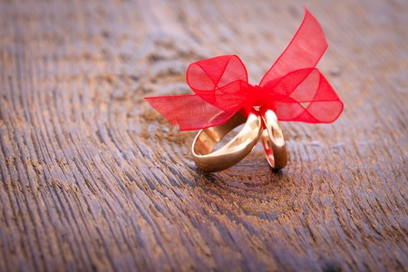 Wedding decoration with wedding rings. Wedding background horizontallyの写真素材