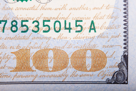Banknote. An Abstract of One Hundred Dollar Billsの写真素材