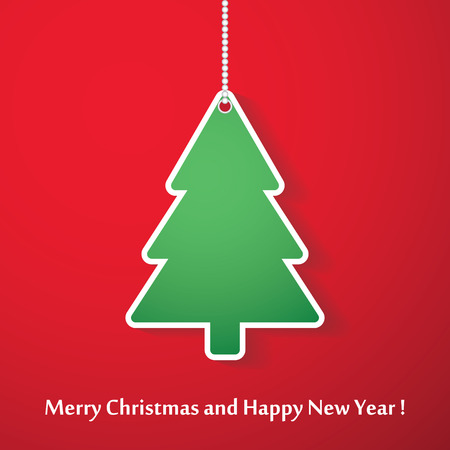 Vector modern abstract Christmas tree background. Linear design. Greeting card with Christmas treeのイラスト素材