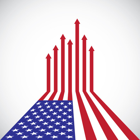 Creative American Flag, red arrows, vector illustrationのイラスト素材