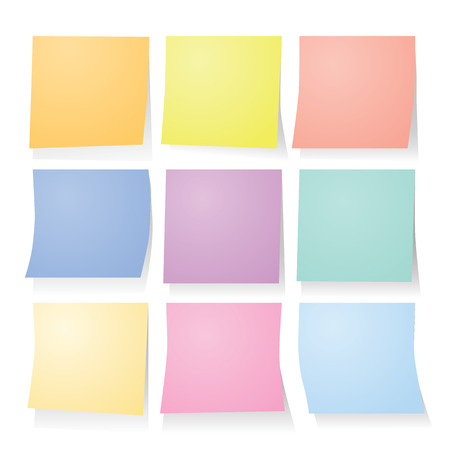 collection of colorful post it paper note. Vector set.のイラスト素材