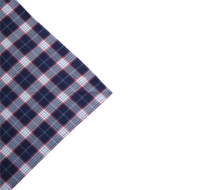 Tablecloth isolated. Napkin close up top view mock up for design. Place for text