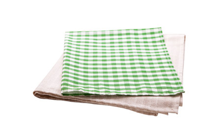 White linen tablecloth or napkin isolated on white backgroundの写真素材