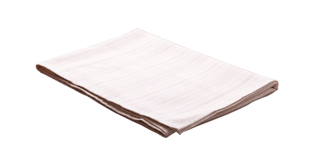 White kitchen towel isolated on white. Top view.の写真素材