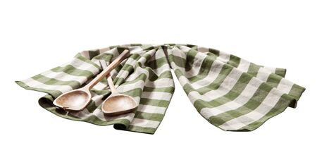 Napkin or tablecloth isolated on white background. Mock up for design. Top view.の写真素材