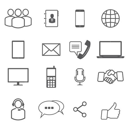 Set of 16 business symbol icons for web.のイラスト素材