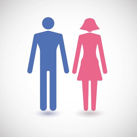 a man and a lady toilet signのイラスト素材