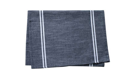 Blue napkin, nablecloth, dish towels isolated on whiteの写真素材
