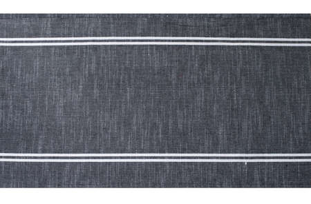 Blue napkin, tablecloth, fabric texture isolated on white.の写真素材