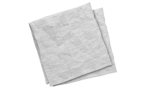 Empty canvas napkin top view isolated on whiteの写真素材