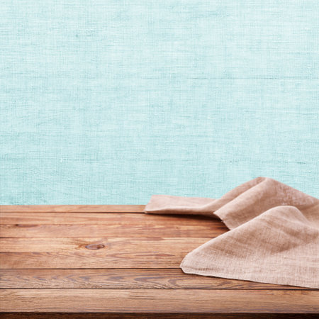 Minimalist Charm Napkin and Wood Grain front view perspectiveの写真素材