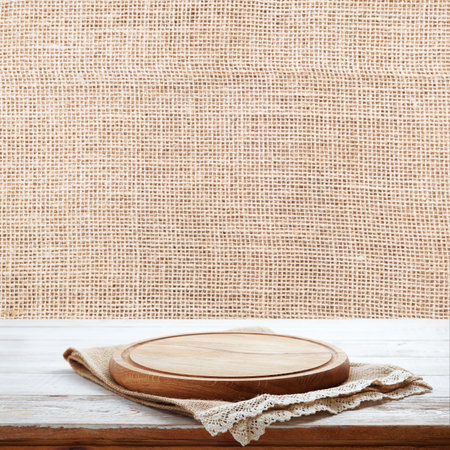 Experience the taste of Italy, comfort of your home with our wooden pizza board and napkin. Layout in perspectiveの写真素材
