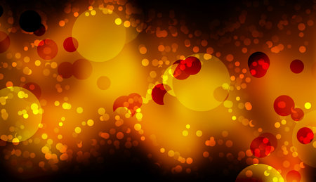 Red and orange holiday bokeh. Abstract Christmas backgroundの写真素材