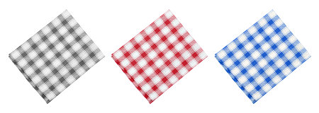 Linen napkin front view isolated on whiteの写真素材