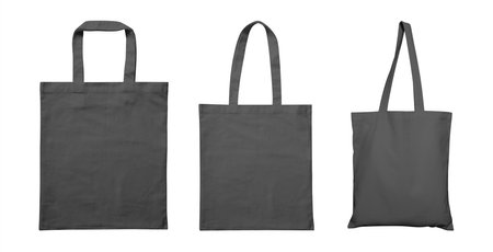 Set of fabric bags mockup isolated on whiteの写真素材