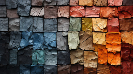 Colorful stone wall texture background. Colorful stone wall background.の素材