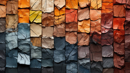 Colorful stone wall texture background. Colorful stone wall background.の素材