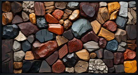 Colorful stone wall texture background. Colorful stone wall background.の素材