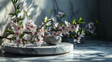 Beautiful blooming branchesle stand in sunlight, closeupの素材