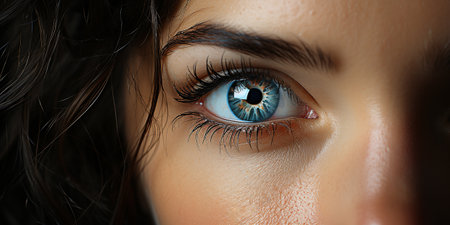 Human eye macro shot. Quality photo closeupの素材