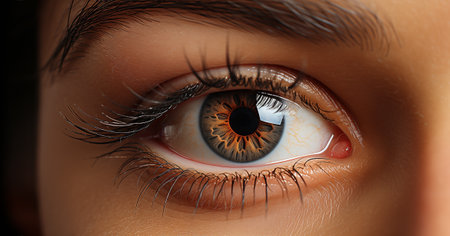 Close-up shot of beautiful female eye. Perfect make-upの素材
