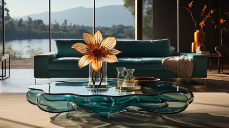modern bright interiors living room 3D rendering illustration computer generated imageの素材