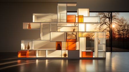 3d rendering of modern bright interiors. 3d rendered illustrationの素材