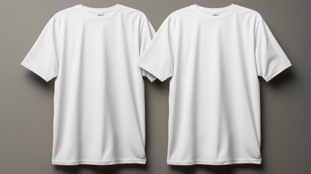 White t-shirt mockup, front and back view, 3d renderingの素材