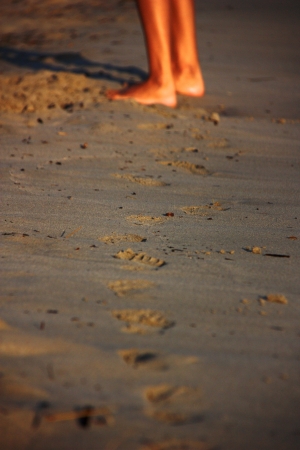 Walking for the beachの写真素材