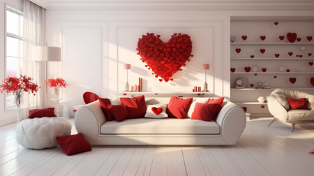 Valentine's day interior design concept - 3D Renderingの素材