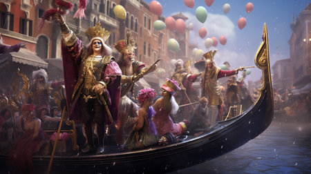 Carnival in Venice, Italy. Carnival is one of the biggest carnival in the world.の素材
