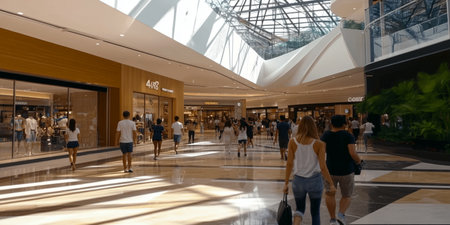 Interior of the shopping center in Barcelona, Spainの素材