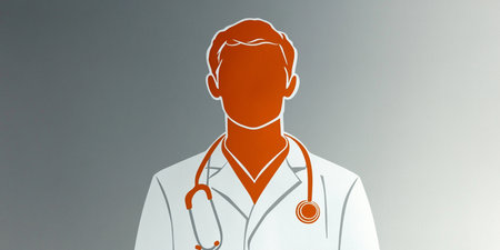Male Doctor Icon on a Gray Background. 3D Rendering.の素材
