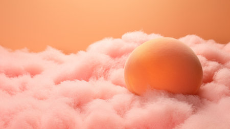 Orange egg on a pink background. Minimalistic concept. 3d renderの素材