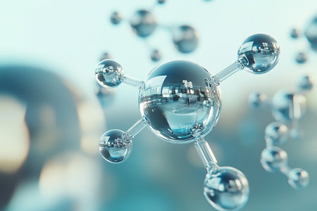 Abstract molecular structure. Science and technology concept. 3D Renderingの素材