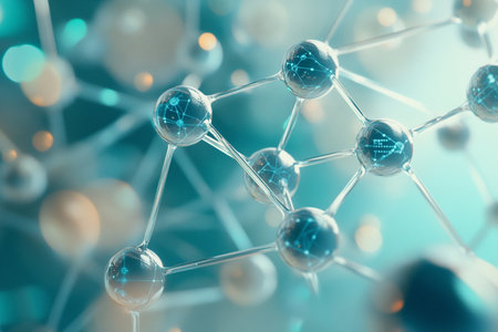 Molecule structure, 3d render, 3d illustration.の素材