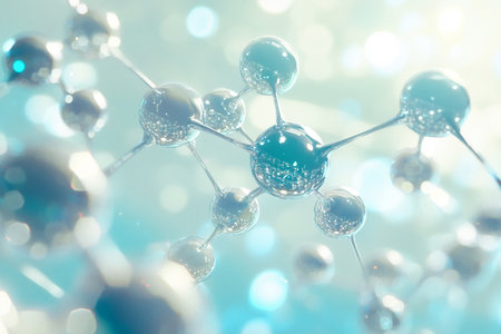 Molecular structure. 3d illustration. Abstract background of molecules.の素材