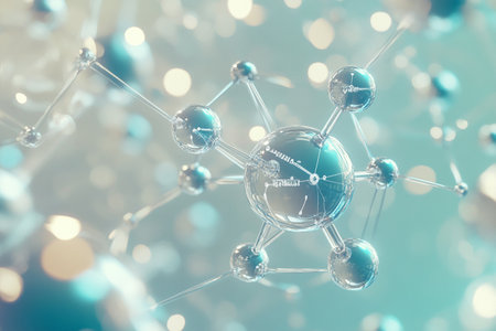 Molecule and communication background. 3d illustration. Science and technology concept.の素材
