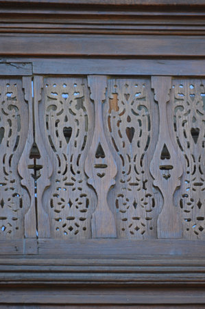 Wooden pattern on the door of a mosque in Bursa, Turkeyの写真素材