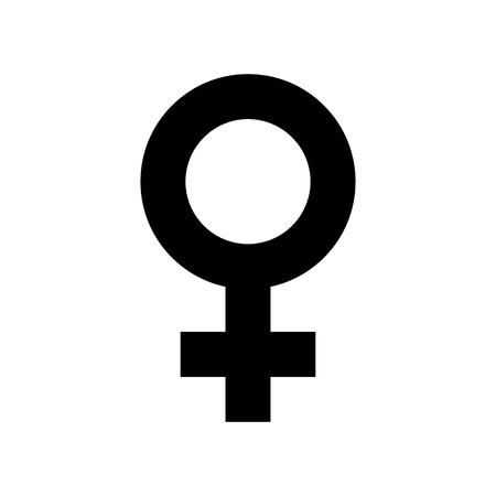 Female sex symbol icon. Black, minimalist icon isolated on white background. Gender symbol simple silhouette. Web site page and mobile app design vector element.
のイラスト素材
