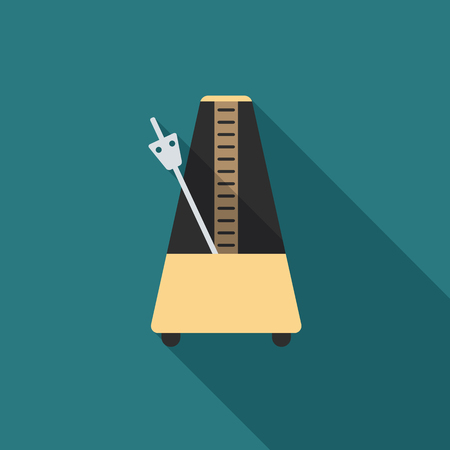 Metronome icon with long shadow.のイラスト素材