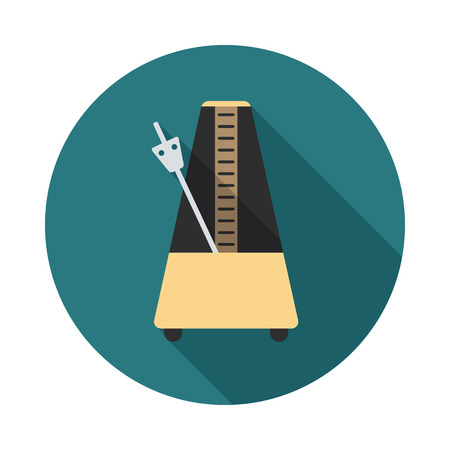 Metronome circle icon with long shadow.のイラスト素材