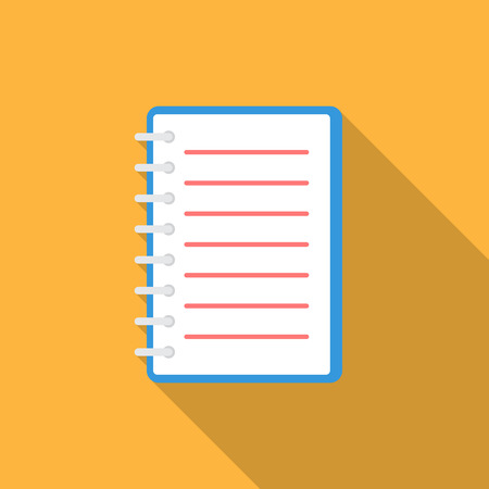 Notebook icon with long shadow.のイラスト素材