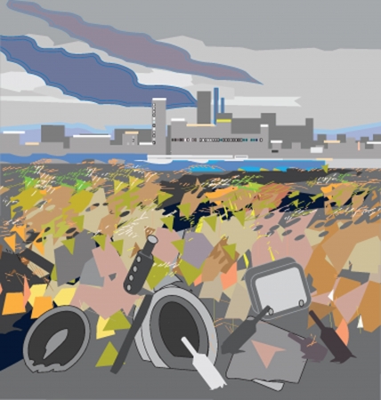 ruined earth vector and illustartionのイラスト素材