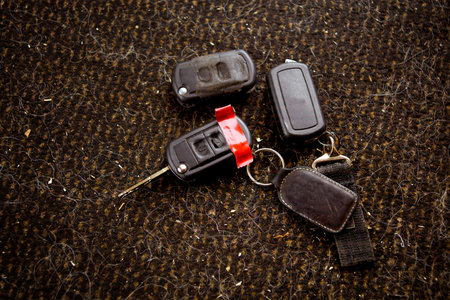 Ignition Keys On Floorの写真素材