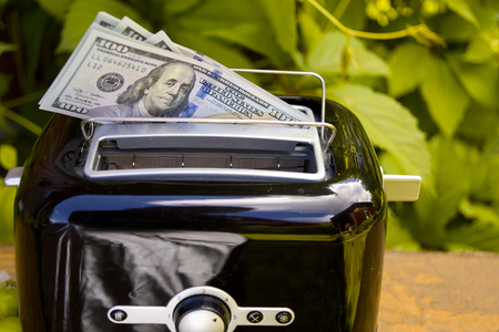 Money In Toasterの写真素材