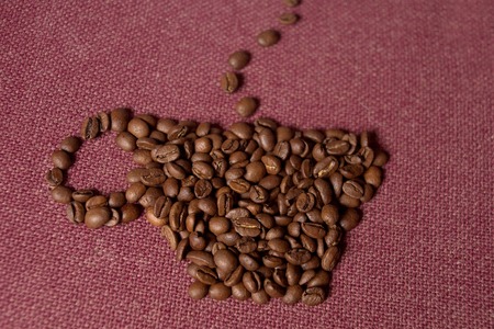 Coffee cup made of coffee beansの写真素材