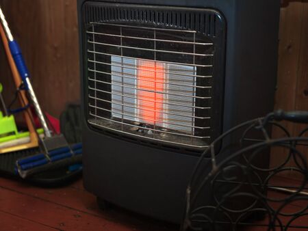 Interior with LPG portable heater in the center of compositionの写真素材
