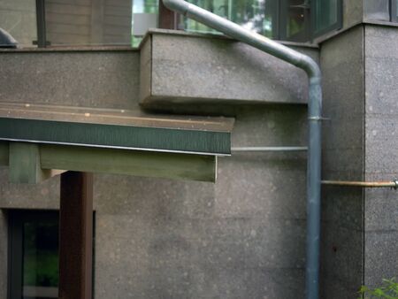 Drainpipes on the building wall, shallow depth of field shot
